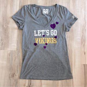 PINK Victoria Secret Gray MN Minnesota Viking Football NFL T-Shirt Women Medium